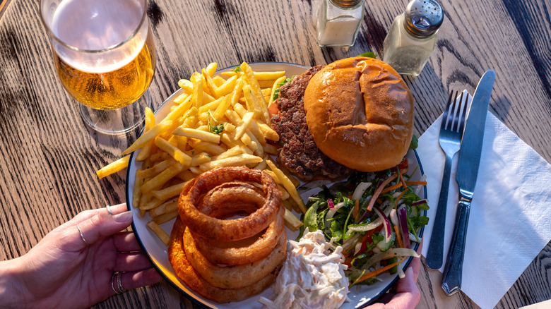 serving food with beer