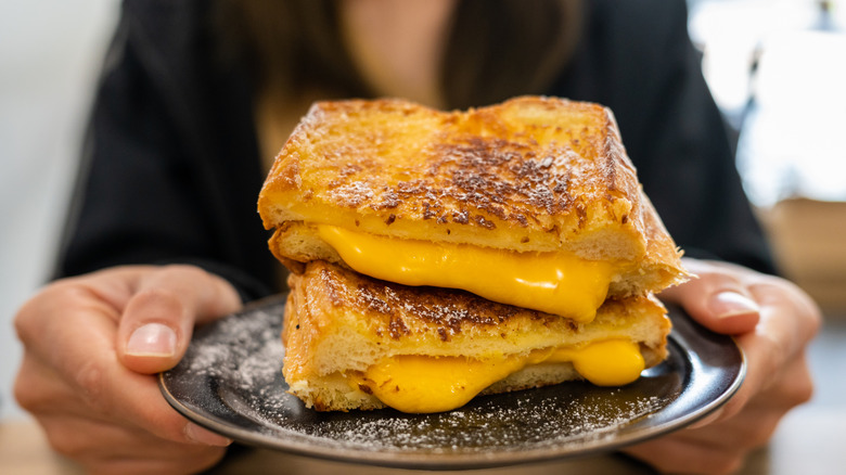 Grilled cheese sandwich on a plate
