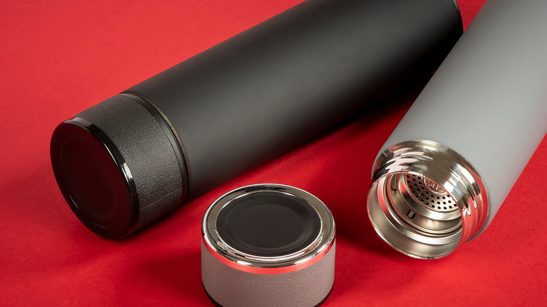 Thermos with top off