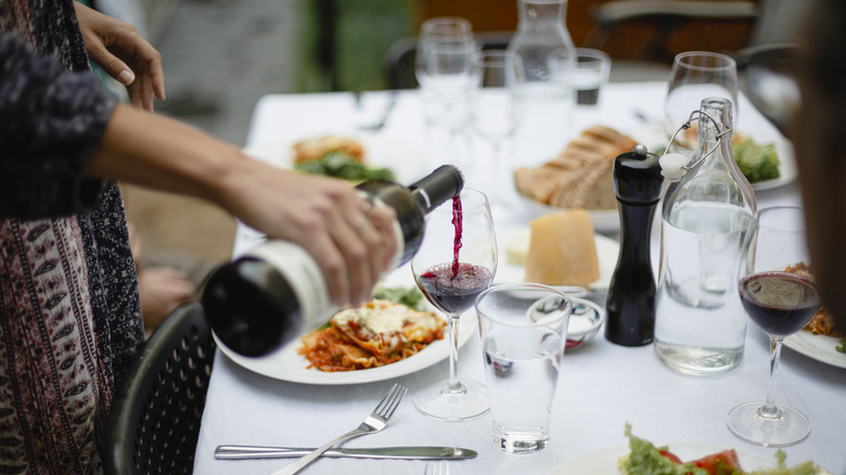 wine pasta dinner