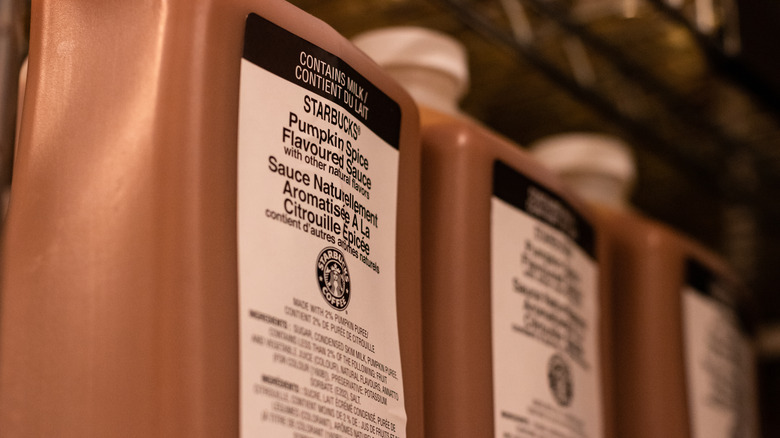 Starbucks pumpkin spice bottles