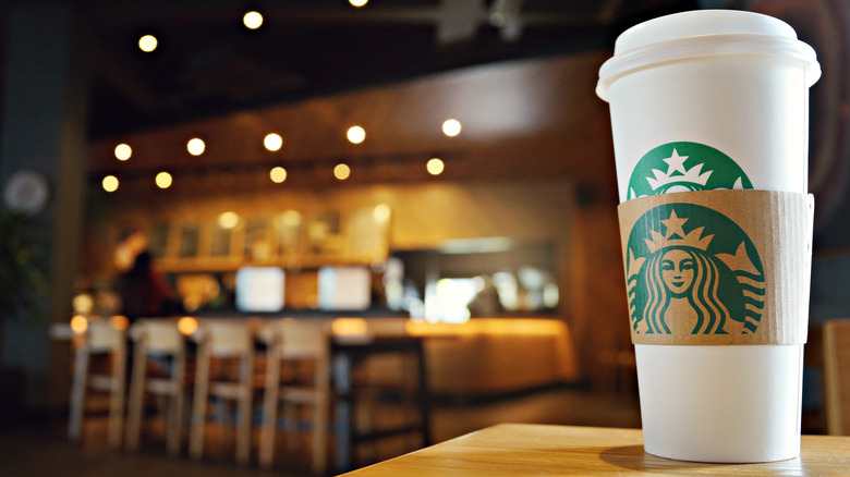 starbucks cup on a table