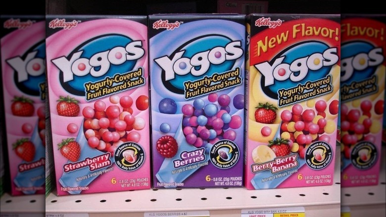 yogos on shelf at grocery store