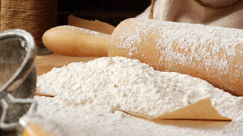 Flour and a rolling pin