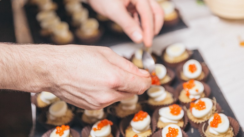 Making canapes