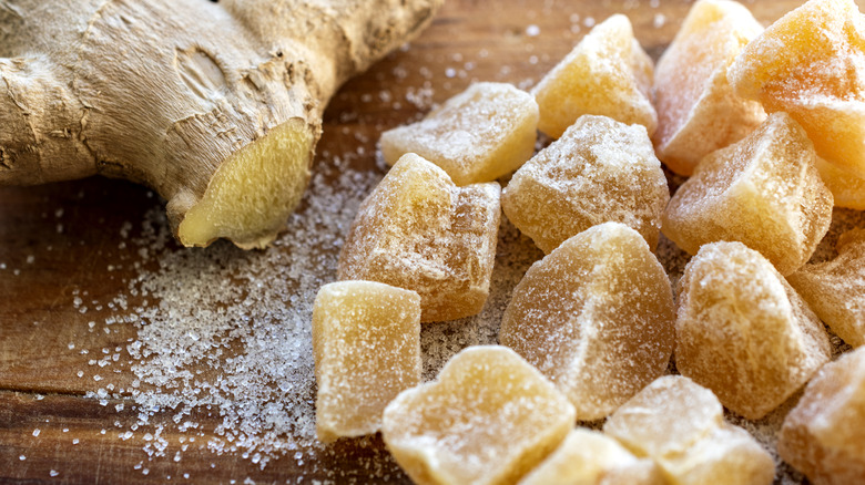 Cubes of candied ginger