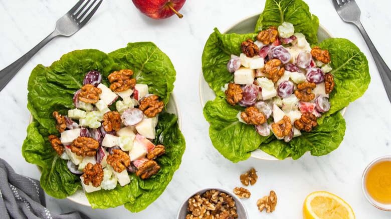 prepared candied walnut waldorf salad 