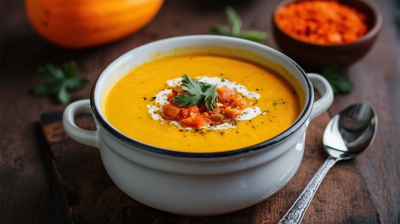 Bowl of squash soup