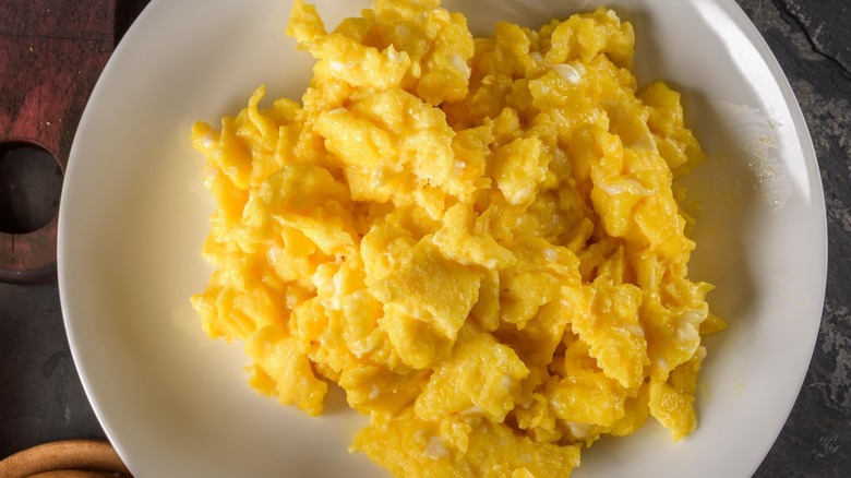 Plate of scrambled eggs