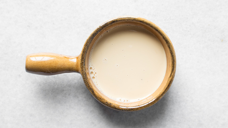 view of evaporated milk in a ramekin