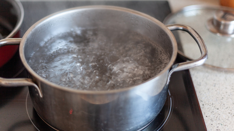 Boiling pot of water