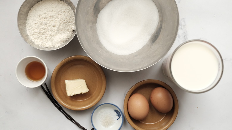 Ingredients for cannelés de bordeaux