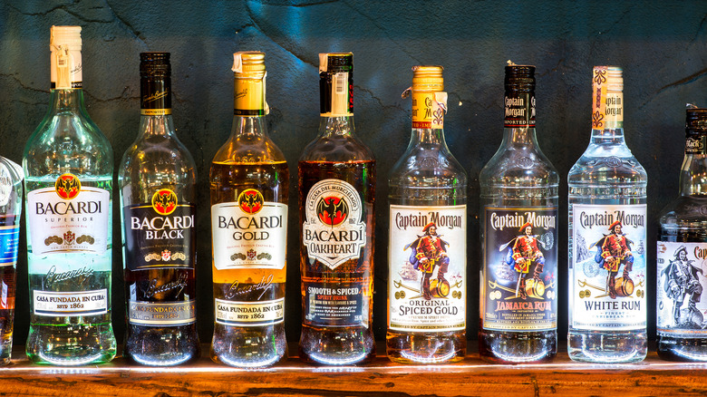 Bacardi and Captain Morgan bottles