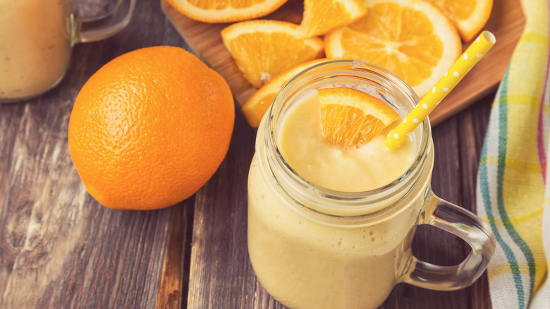 smoothie with orange slices