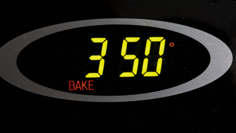 oven set to 350 f