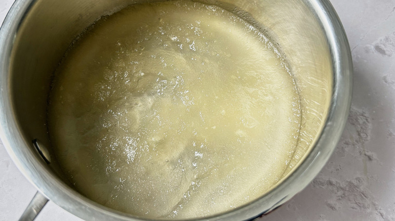 gelatin in saucepan