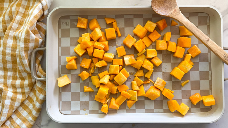 squash on baking sheet