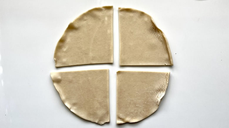 pie crust cut in quarters