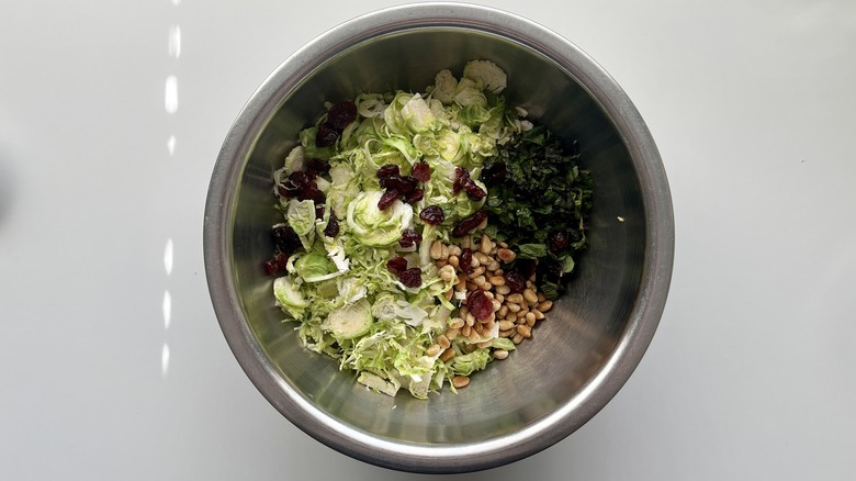 Brussels sprout salad in bowl