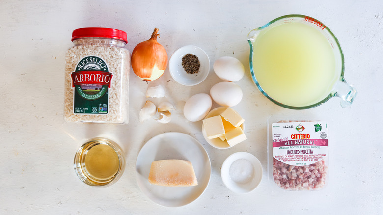 ingredients for risotto carbonara