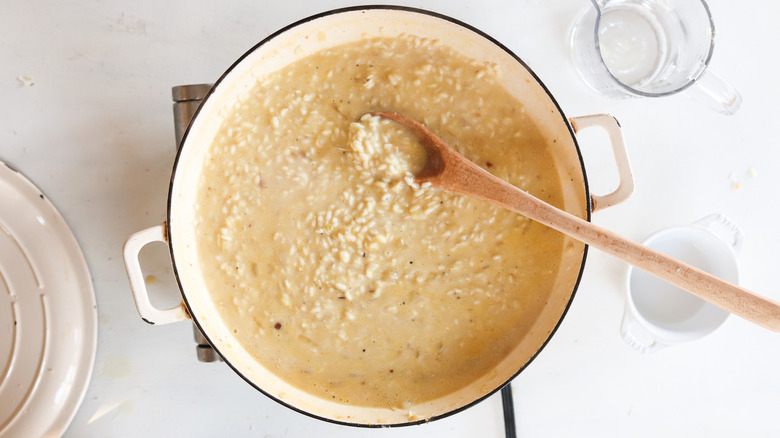 risotto carbonara in pan