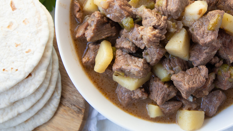 carne guisada in a bowl 