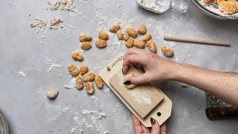 rolling gnocchi on board