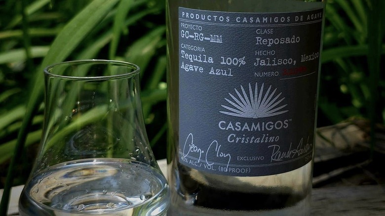 Cristalino bottle label and glass