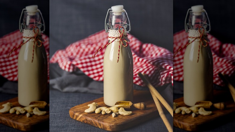 bottle of cashew milk