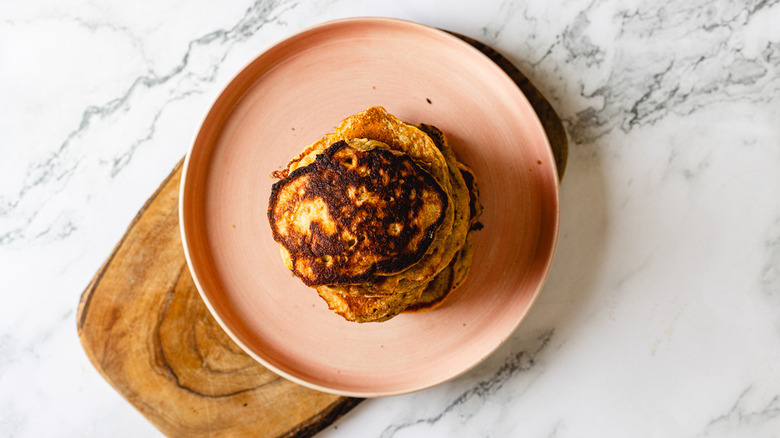 stack of pancakes in plate