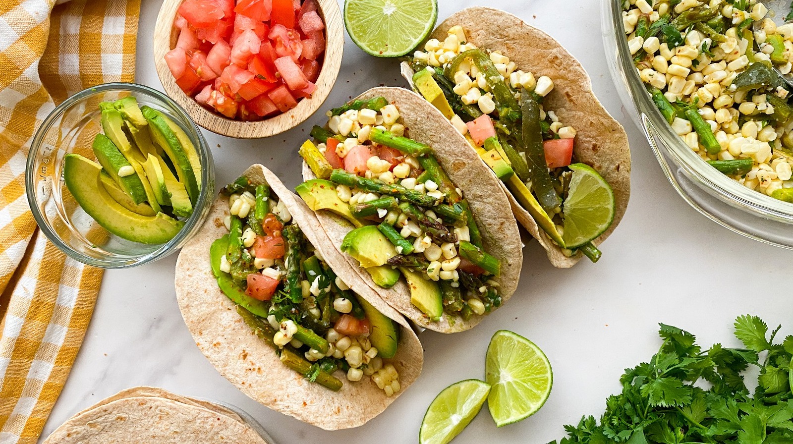 Cast Iron Charred Asparagus Tacos Recipe