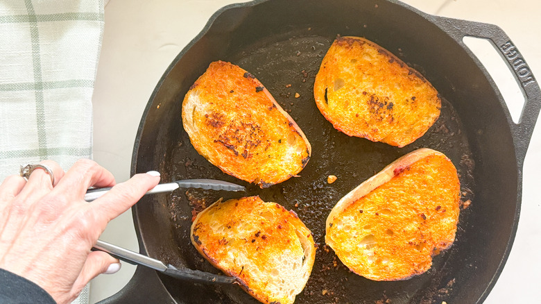 bread in skillet