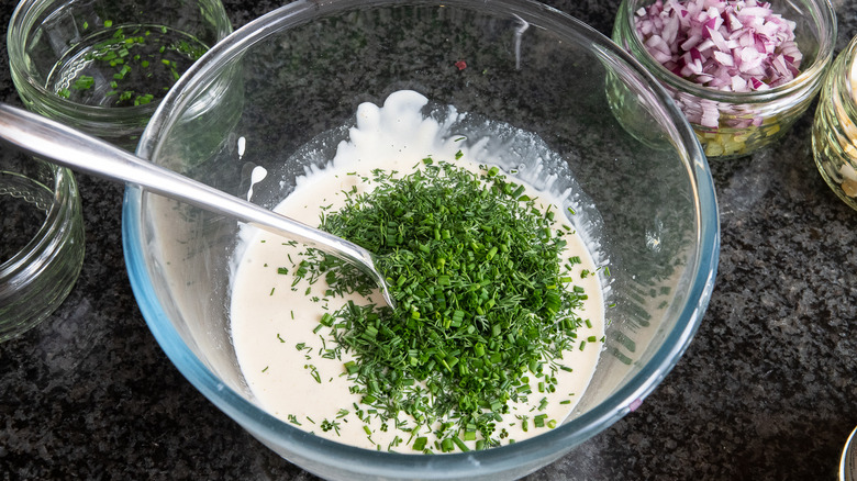 herbs in dressing