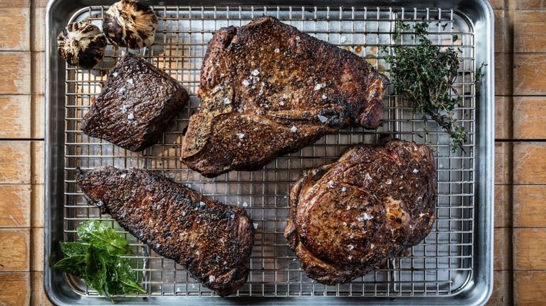 Steak with seasoning