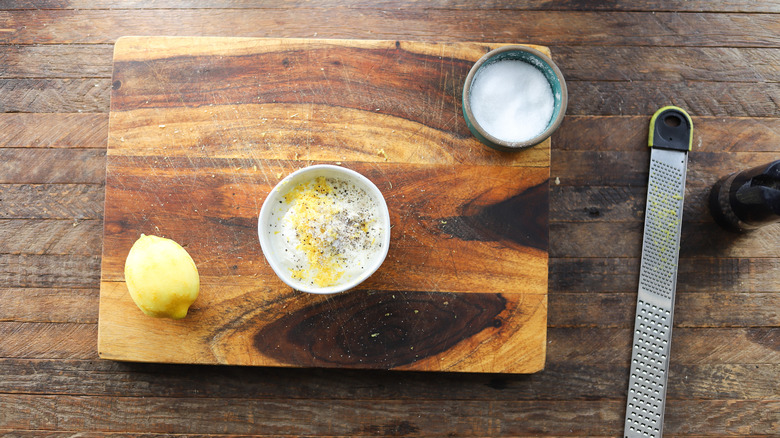 Small bowl with lemon ricotta