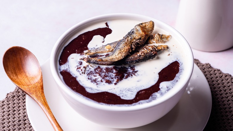 Champorado With Tuyo A Filipino Chocolate Porridge With Dried Fish