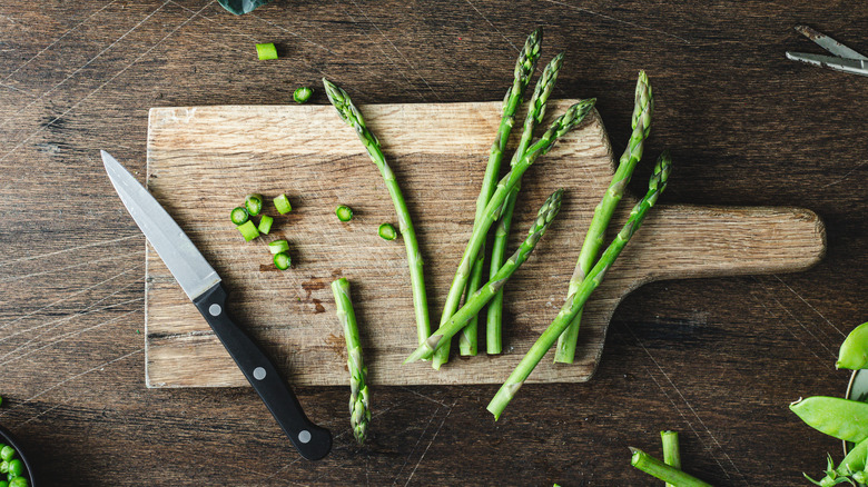 Cut up asparagus 