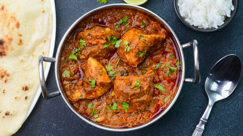 Chicken curry in a pot