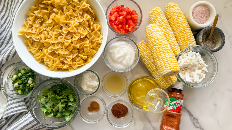 Mexican street corn pasta ingredients