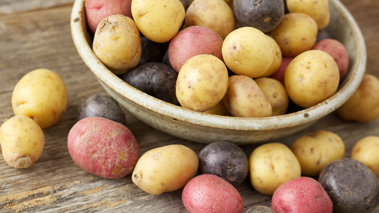 Different types of baby potatoes