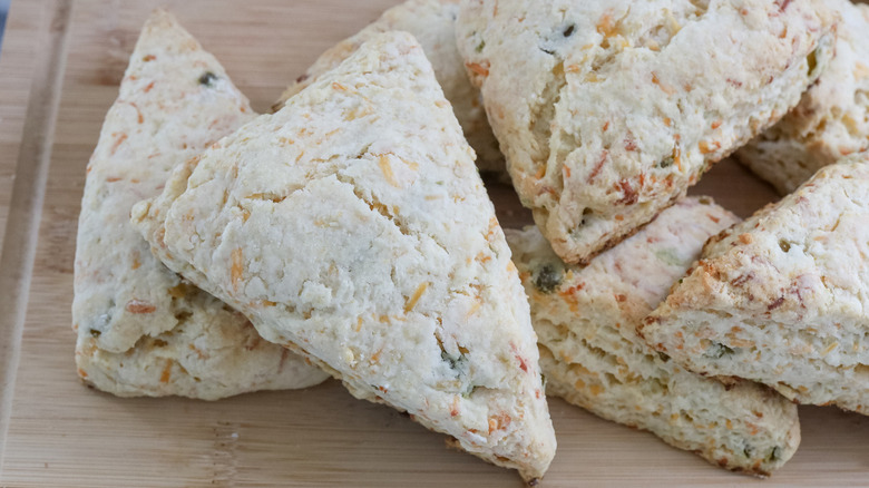 pile of cheddar jalapeno scones