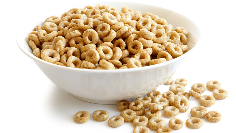 overflowing bowl of Cheerios