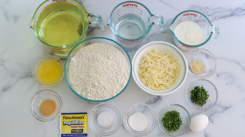 baking ingredients cheese and herbs