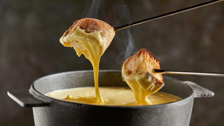 Dipping into cheese fondue