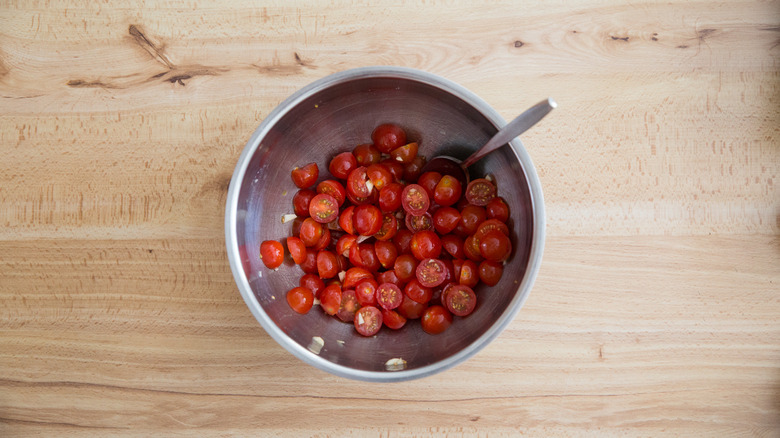 cherry tomato salad in bowl