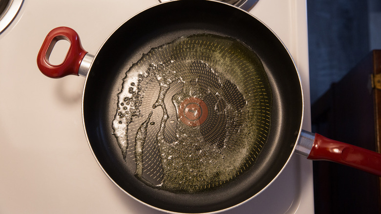 butter melting in hot pan