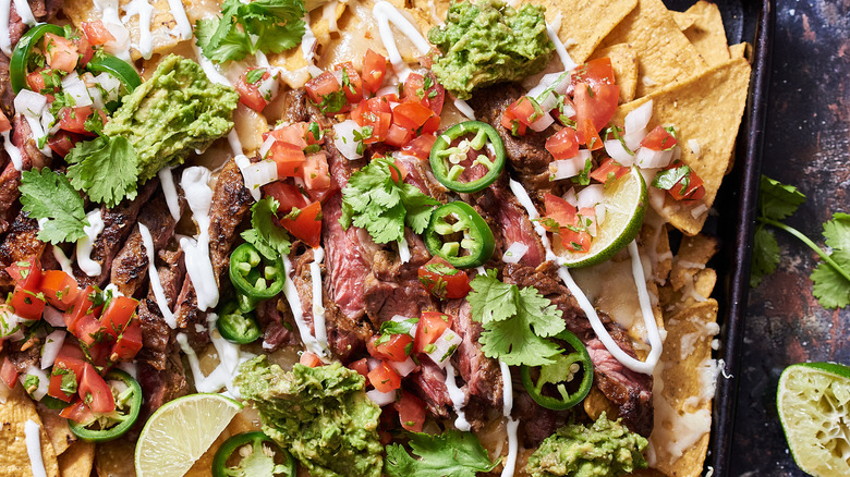 nachos on a sheet pan