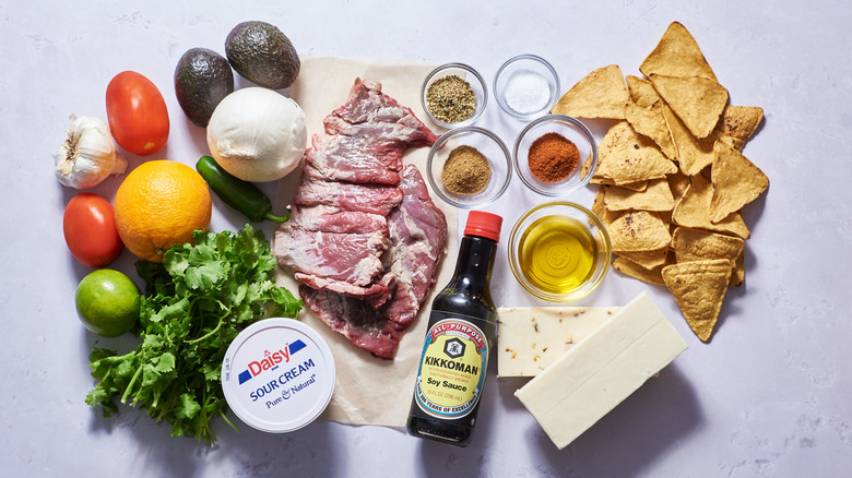 ingredients for carne asada nachos