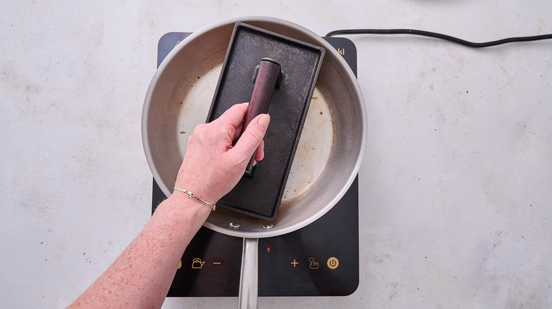 pressing panini with grill press