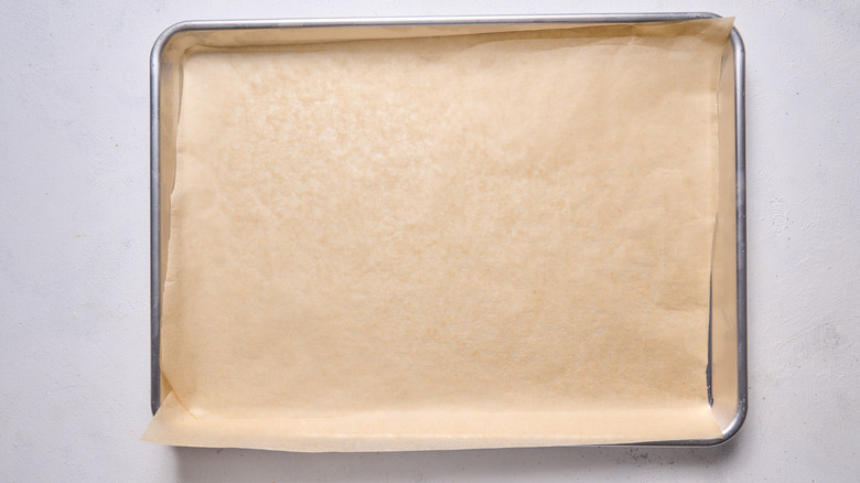 Parchment paper-lined baking sheet